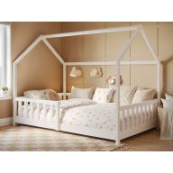 Flair Explorer Small Double Play House Floor Bed White Wooden