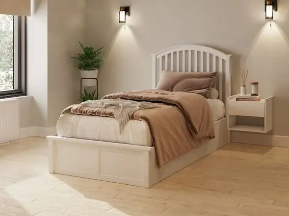 GFW Madrid Wooden Ottoman Storage Bed in Natural Oak