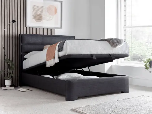Kaydian Kirby Fabric Upholstered Ottoman Storage Bed Frame