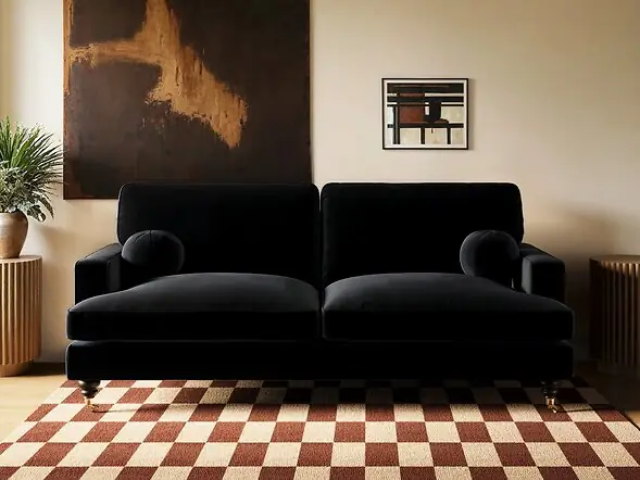 SOLACE+CO Addison 3 Seater Sofa with Caster Legs