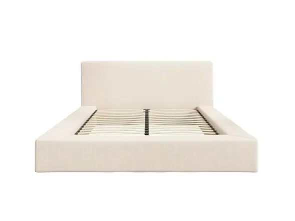 LPD Soho upholstered bed white clay twill fabric