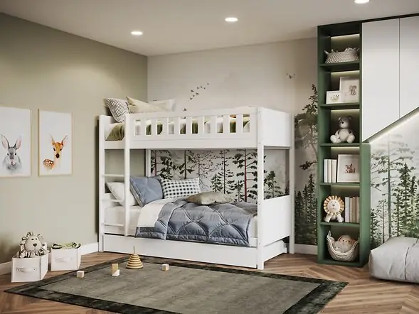 Flair Bea Wooden Bunk Bed with Trundle