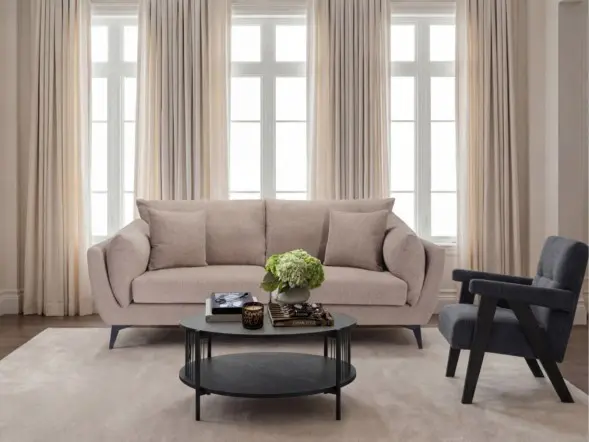 LPD Carter 3 Seater Sofa Taupe Chunky Chenille