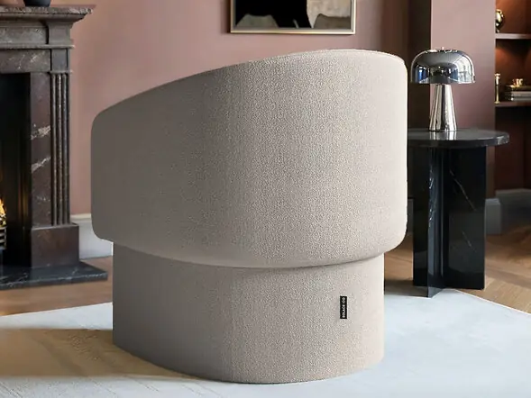 SOLACE+CO Lowen Cream Boucle Accent Chair