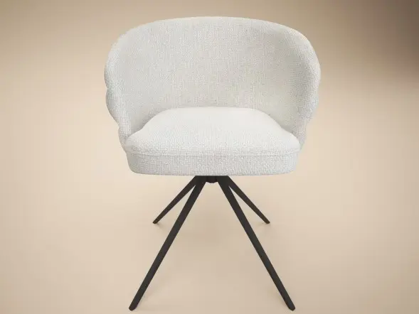 SOLACE+CO Eira Swivel Dining Chair Set of 2 Cream Chenille