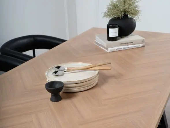 LPD Hyde Dining Table with 2 Hyde Black Benches