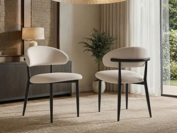 SOLACE+CO Varm & Cyra Dining Set with Extending Table, Chenille Chairs & Bench