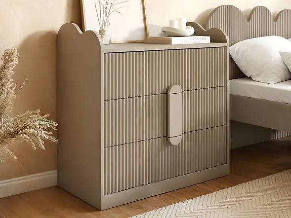Flair Calista Ribbed Chest of 3 Drawers