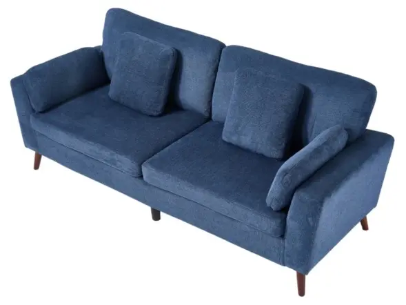 Living & Home 2 Seater Chenille Sofa with Cushions