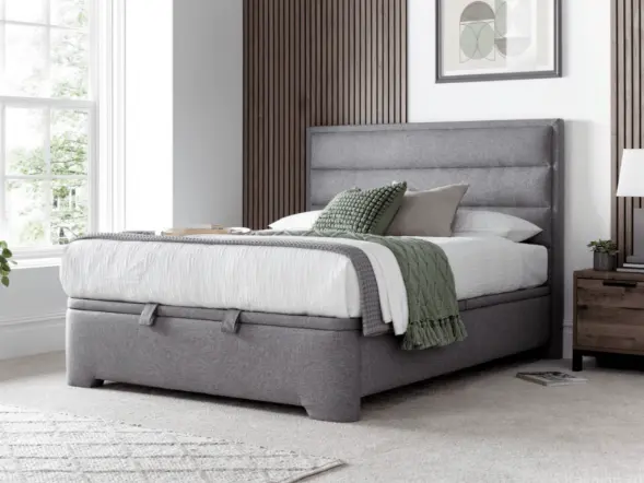 Kaydian Kirby Fabric Upholstered Ottoman Storage Bed Frame