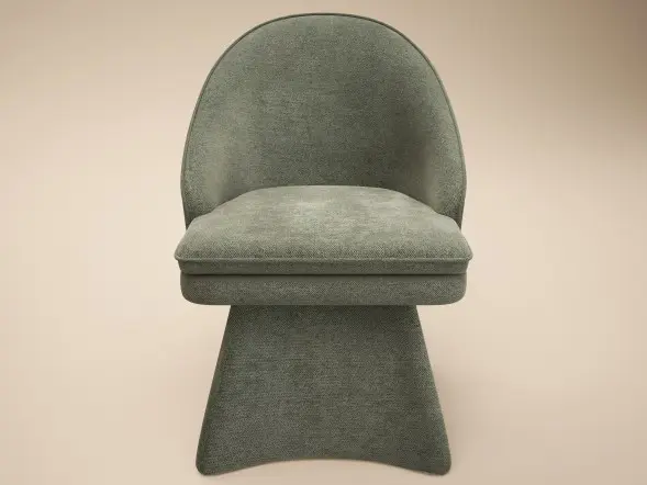SOLACE+CO Aiko green chenille dining chair
