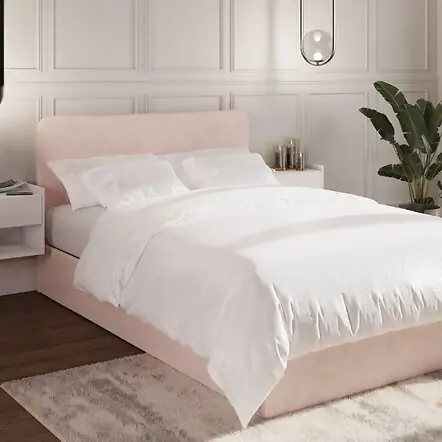 GFW Chiswick soft pink side lift ottoman storage bed with gas hydraulic lift