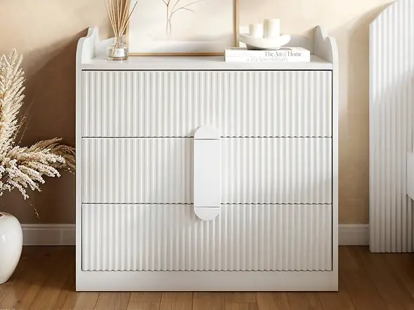 Flair Calista Ribbed Chest of 3 Drawers