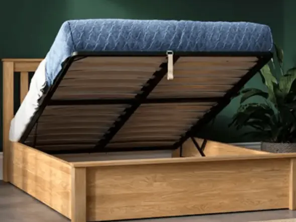 Emporia Beds Monaco Solid Oak Ottoman Bed with Storage