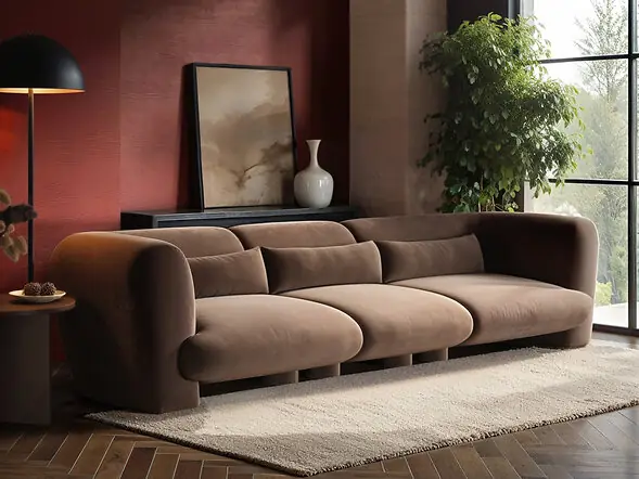 SOLACE+CO Maddox 4 Seater Velvet Sofa