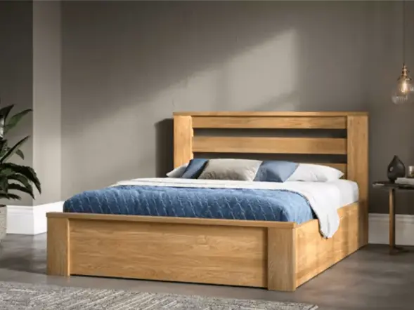 Emporia Beds Charnwood End Lift Ottoman Storage Bed Oak 