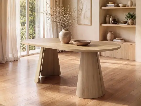 Ebony oak round dining table measuring 100cm wide and 75cm high