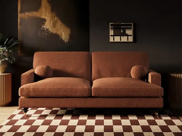 SOLACE+CO Addison 3 Seater Sofa with Caster Legs