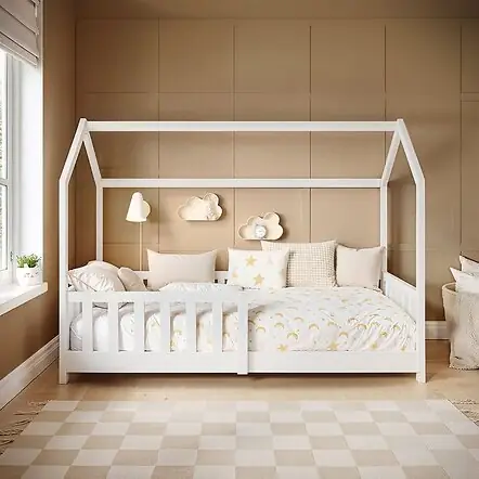 Flair Explorer Shorty Play House Floor Bed White Wooden