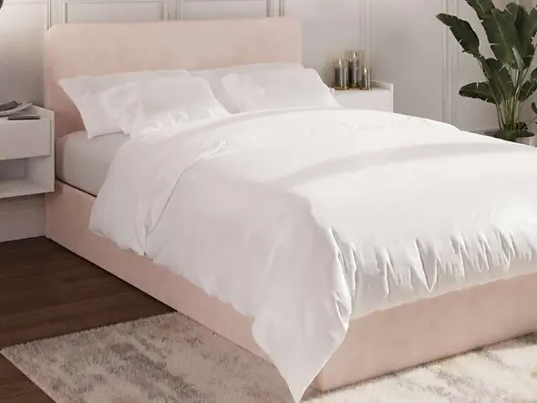 GFW Chiswick soft pink side lift ottoman storage bed with gas hydraulic lift