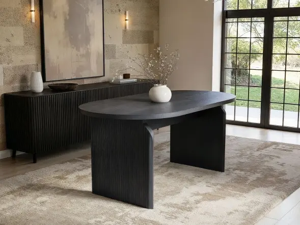 SOLACE+CO Varm & Cyra Dining Set with Extending Table, Chenille Chairs & Bench