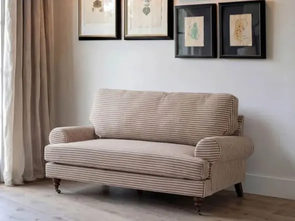 LPD Kent 2 Seater Sofa Charcoal Stripe Fabric