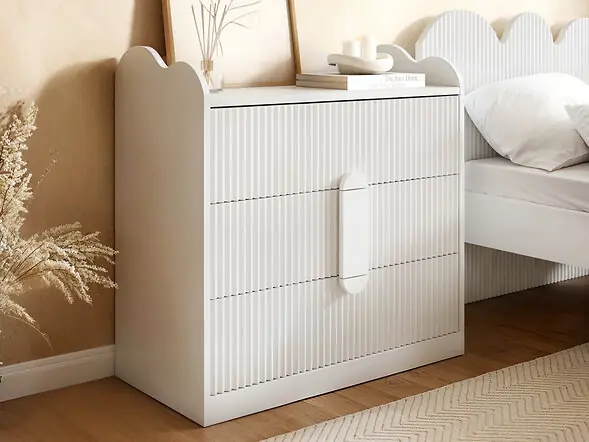 Flair Calista Ribbed Chest of 3 Drawers