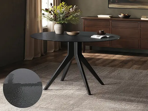 SOLACE+CO Emil Round Dining Table with Lowen Chairs Set of 4
