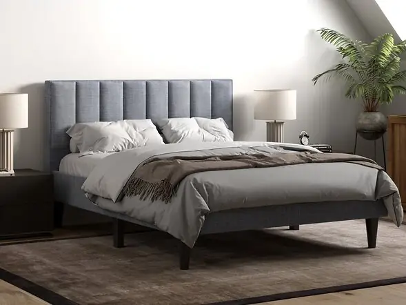 Flair Riverside Linen Fabric Bed Grey
