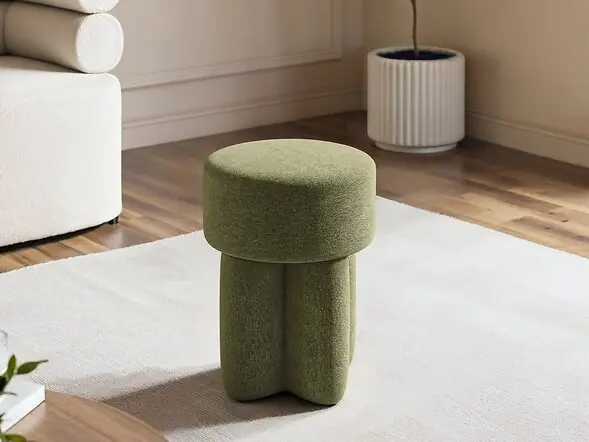 SOLACE+CO Astrid wave chenille pouffe footstool
