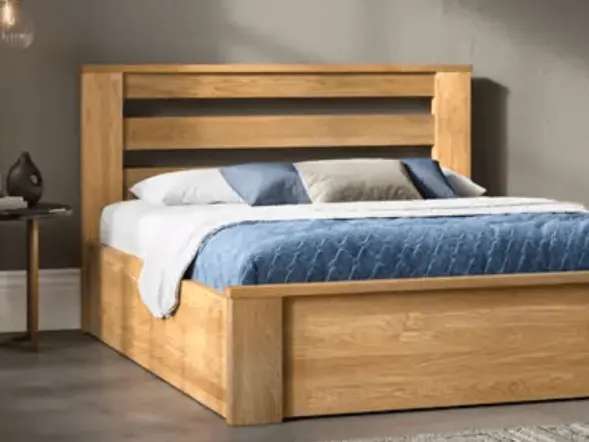 Emporia Beds Charnwood End Lift Ottoman Storage Bed Oak 