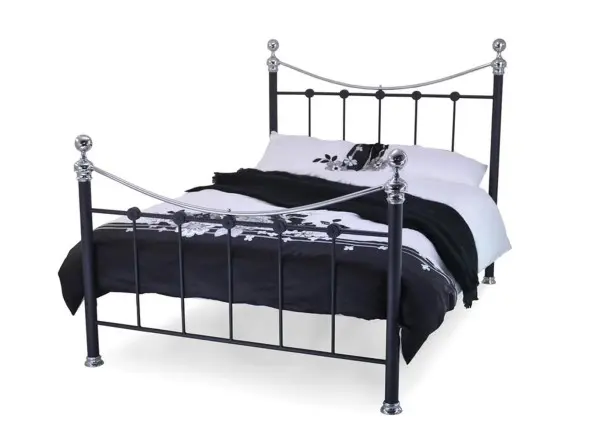 Wholesale Beds Cambridge Platform Bed Frame Metal Chrome Finials