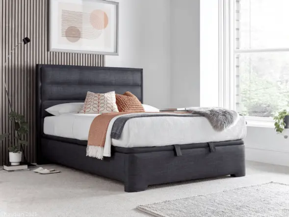 Kaydian Kirby Fabric Upholstered Ottoman Storage Bed Frame