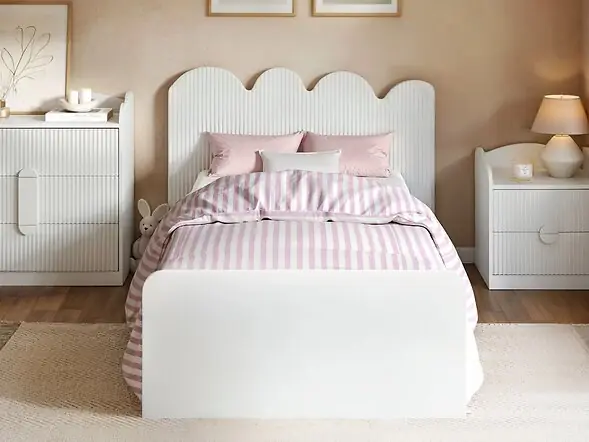 Flair Calista Ribbed Cloud Headboard Single Bed