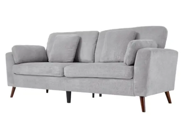 Living & Home 2-Seater Chenille Upholstered Sofa with Pillows 