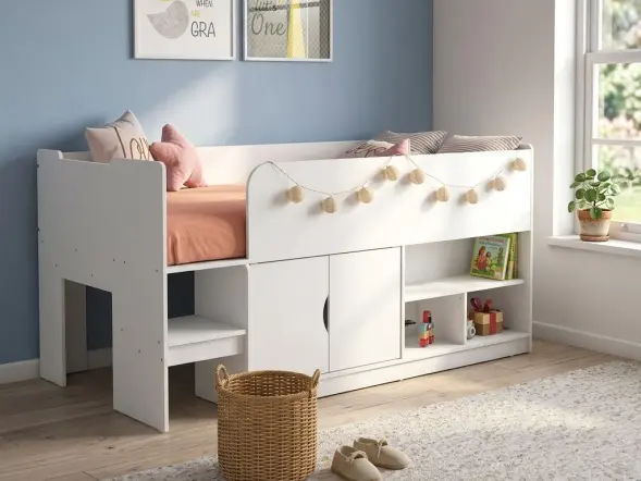 Kidsaw Mid Sleeper Cabin Bed White