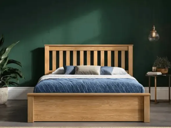 Emporia Beds Monaco Solid Oak Ottoman Bed with Storage