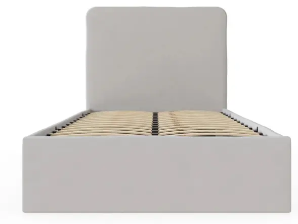 GFW Chiswick Side Lift Ottoman Bed in Soft Grey Velvet with Hidden Storage