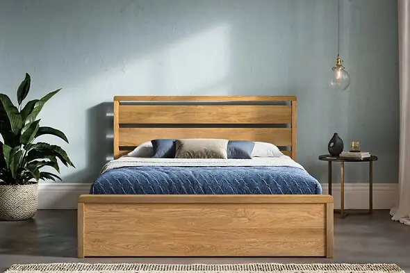 Emporia Beds Modena Oak Ottoman Bed Frame with Gas Lift Storage